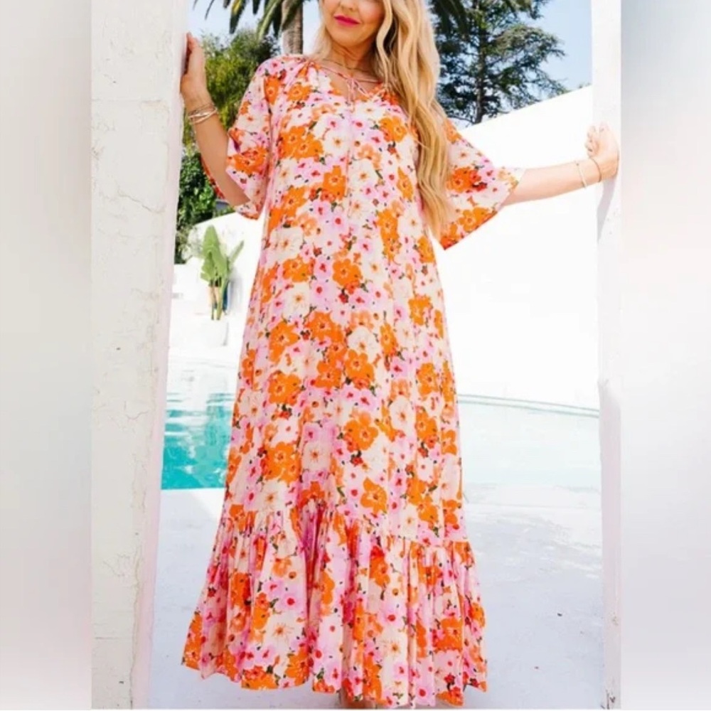 Ivy City Co Haven Floral Maxi Dress (Medium, NWT)